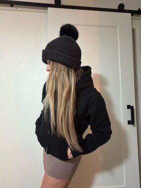 Love Your Melon Black Knit Pom Beanie